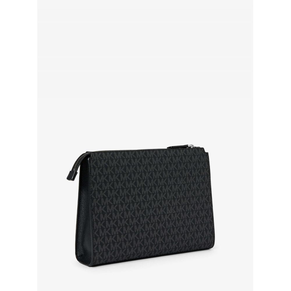Michael Kors Cooper Pouch Large Mk Signature 37u2lcou6b1 Black
