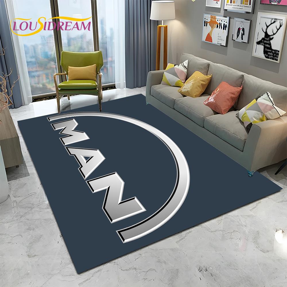 Man Truck Logo Series 3D Печать HD Ковер Ковер для Дома Гостиная Спальня Диван Коврик Декор, детский коврик Нескользящий напольный коврик