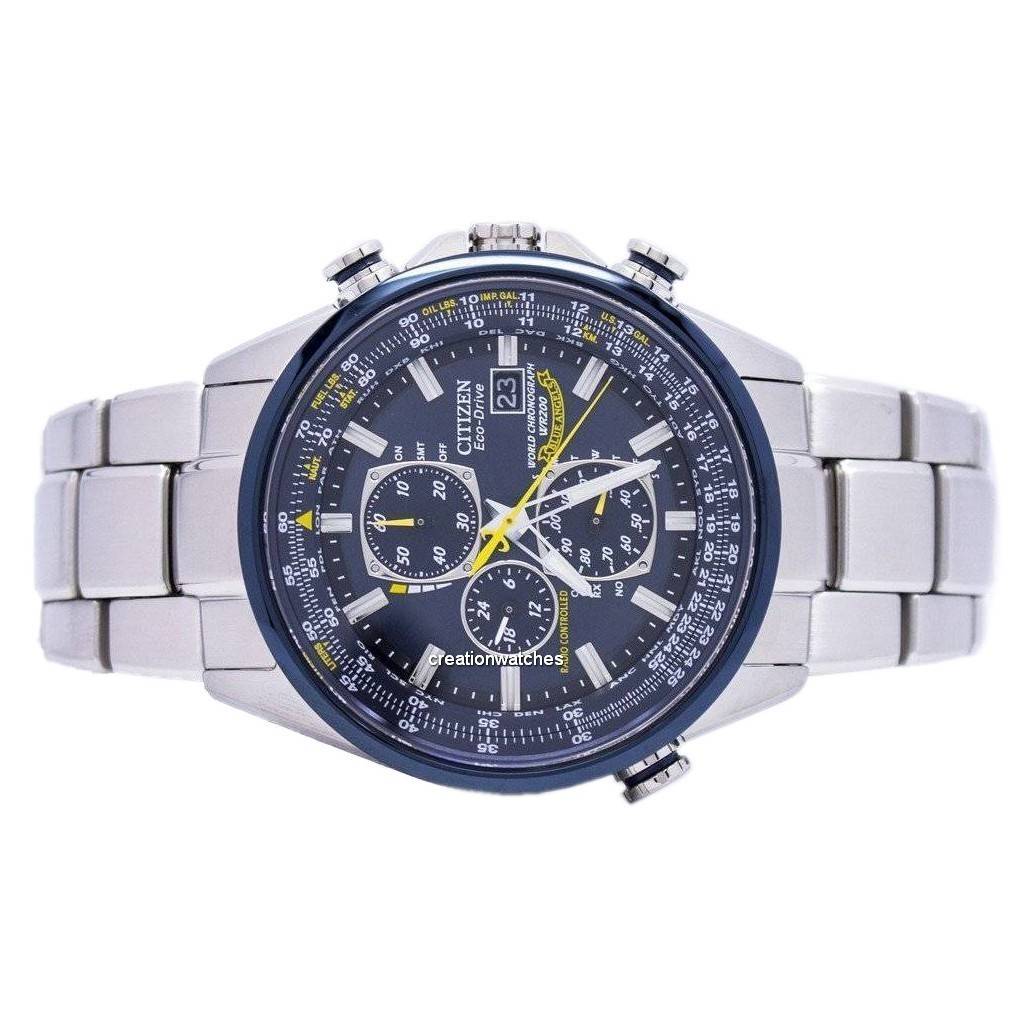 Citizen Мужские часы Eco Blue Angels с радиоуправляемым мировым хронографом AT8020-54L