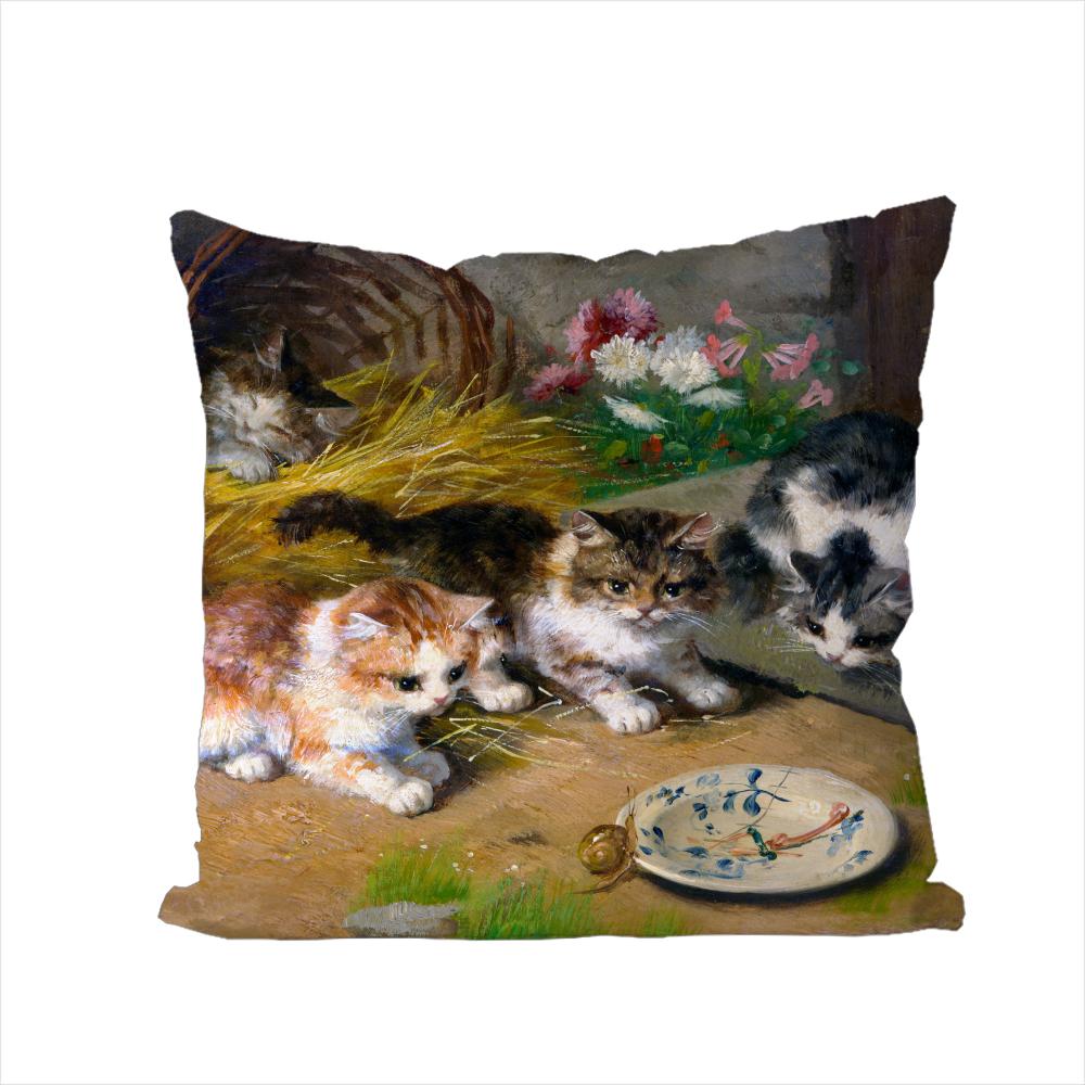 Наволочка Henriette Ronnerknip для Автомобильного Дивана Декоративная Домашняя Двусторонняя Печать Плюшевая Квадратная Подушка-Плед Чехол