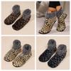 Indoor Non-Slip Chic Leopard Print Socks Plush Couple Socks Fashion Snow Socks  Christmas Gifts