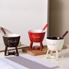 Fondue Pots Set with Fork for Chocolate,Cheese,Candy,Appetizer Tealight Porcelain Melting Pots Ceramic Butter Warmers Set