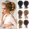 Synthetic Hair Bun Chignon Messy Curly Hair Band Elastic Scrunchy False Hair Pieces for Women Hairpins Black Brown
