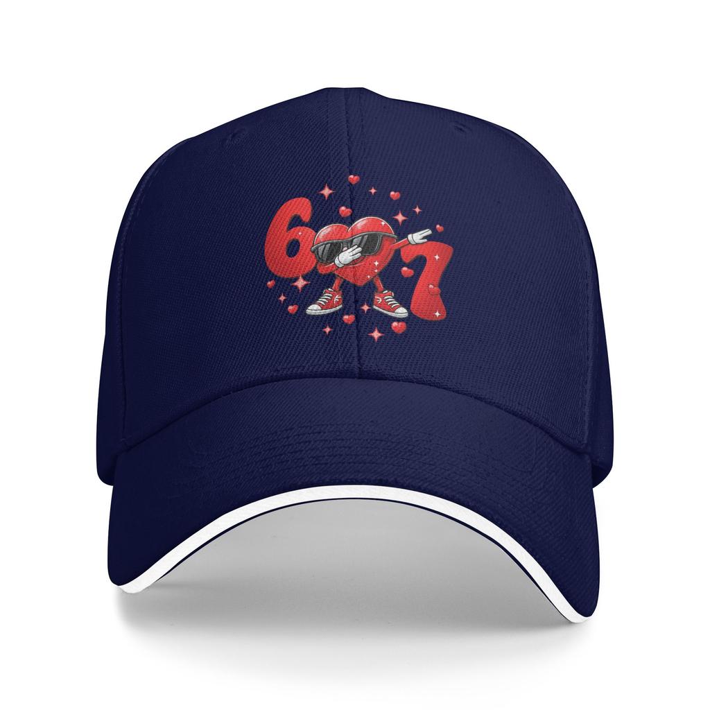 WoUnisex Unisex Valentines Day 67 Hearts Six Seven Meme Outdoor Hat Summer Sun Cap Casual Baseball Cap Fashion Golf Hats