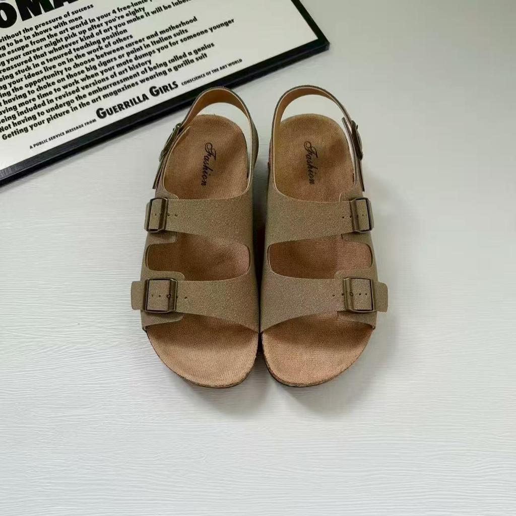 Женские ретро-сандалии Birkenstock из коровьей кожи: Летние нескользящие износостойкие пляжные шлепанцы 2025