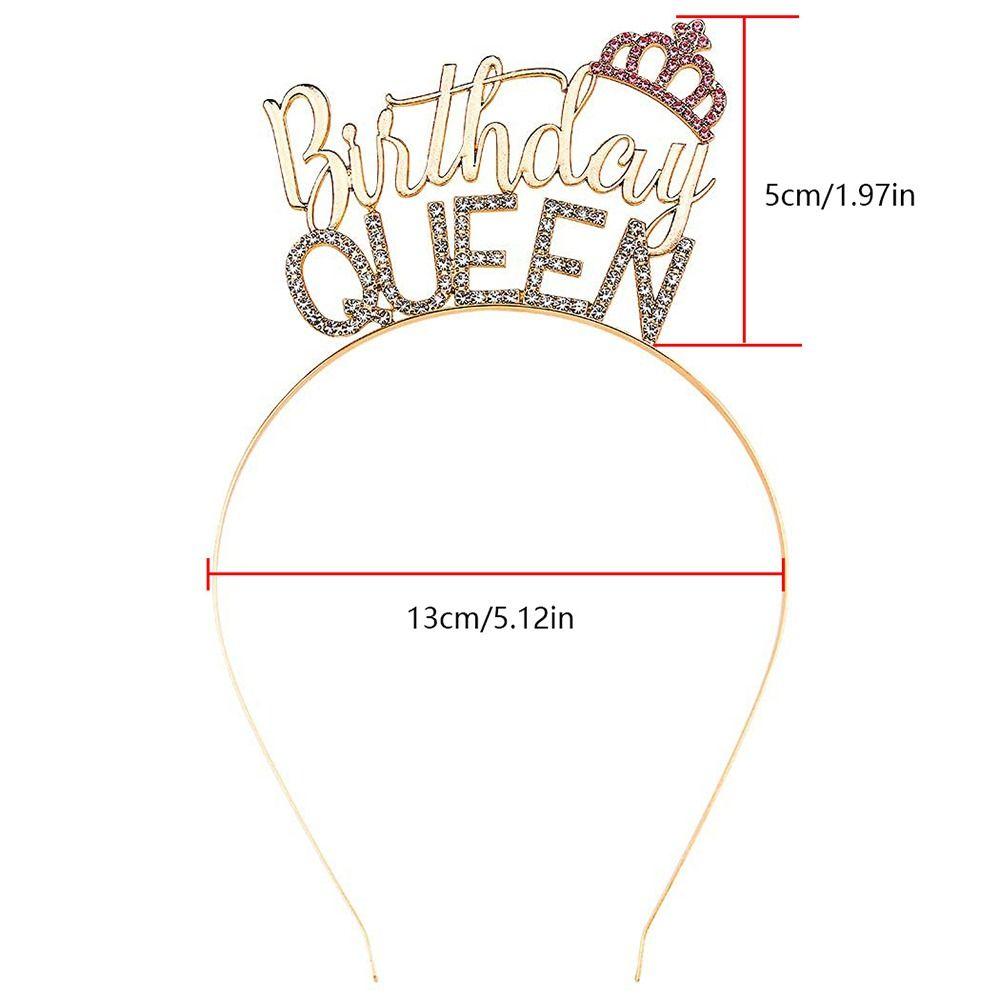 Tiara Zinc Zinc Alloy Hairband Letter Birthday Hair Hoop Female Jewelry Crown Birthday Queen Headband