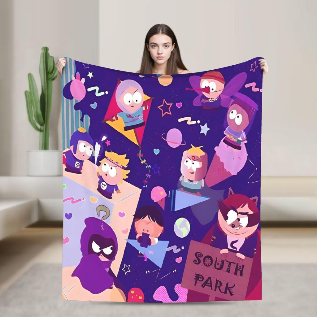 South Parks Flannel Blanket Autumn Soft Warm Bedding Throws for Child Couch Chair Funny Bedspread Sofa Bed Cover
