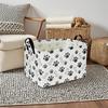 1pc Contemporary Rectangular Storage Basket with Handles - Paw Print & Bone Pattern Design, Durable Polyester Organizer Bin