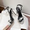 Sexy Women Sandals Fashion Ankle Strap High Heels Women Party Wedding Shoes High Quality Elegant Women Pumps Sandalias