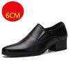 Мужские деловые туфли на высоком каблуке 6-8 см, слипоны с острым носком, из коровьей кожи, классические мужские формальные оксфорды, черные