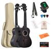 ADM Concert Ukulele Mahogany Beginner Ukulele Set Includes Gig Fingerboard and Storage Bag Kit, 23" - Bag, Tuner, Strap, Sticker, Pick,
