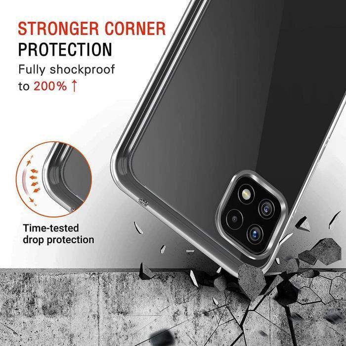 Pack Coque pour Samsung A22 5G (6,6") + Verre Trempé Haute Résistance Anti Choc Transparente
