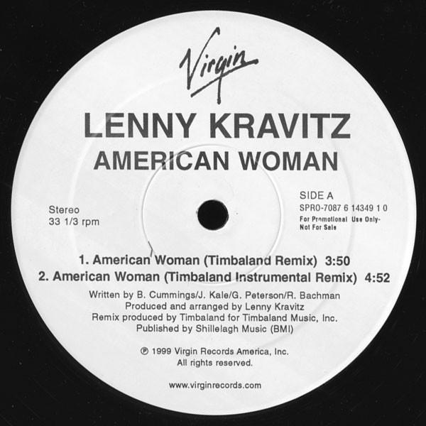 LP Record LENNY KRAVITZ - American Woman / Straight Cold Play SPRO70876143491 Virgin 1999 US Rock Used