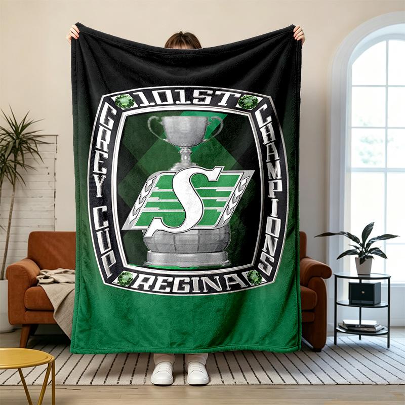 Saskatchewan Roughriders Soft and comfortable flannel Suitable for sofas living rooms outdoor camping travel and also makes a great anniversary gif