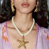 Пляжные серьги ожерелье для женщин элегантный винтажный кулон в виде морской звезды чокер серьги с подвесками для вечеринки праздника бохо-украшения