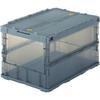 TRUSCO Thin Foldable Container, Skeleton Container, Storage Case, Storage Box, with Locking Lid, Transparent Black, 50L, 2-Pack (TSK-C50B-BK)