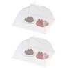 DRERIO Food Covers, 2-Pack, 32cm X 32cm, Square, Washable, Breathable, Foldable, Hanging, Suitable for Dining, Mosquito Netting, Tabletop Food Cover,