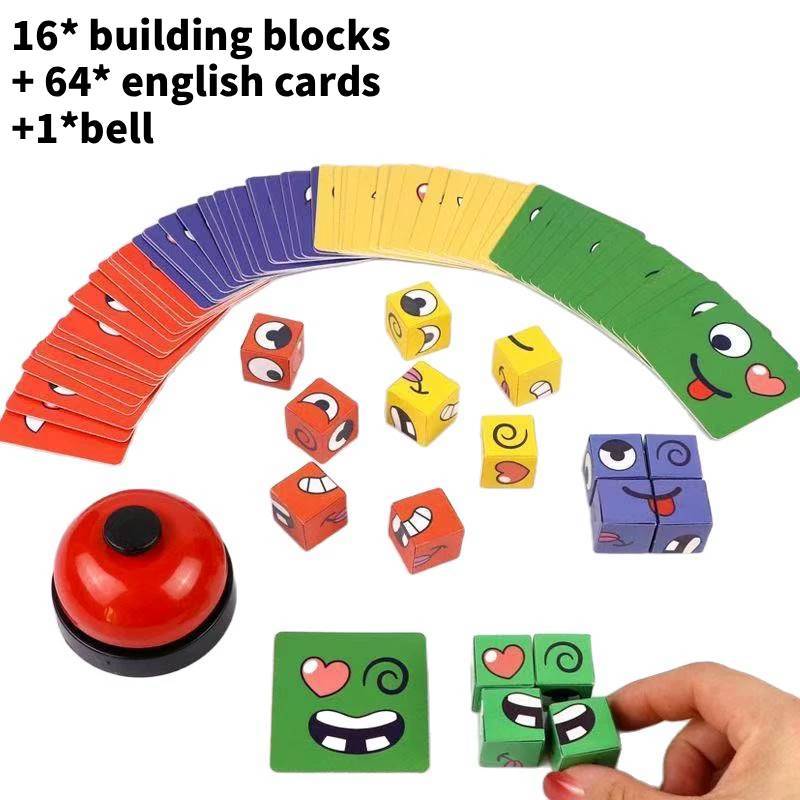 Classic Childrens Rubiks Cube Interactive Puzzle Toy With Expressive Face Blocks For Parentchild Play