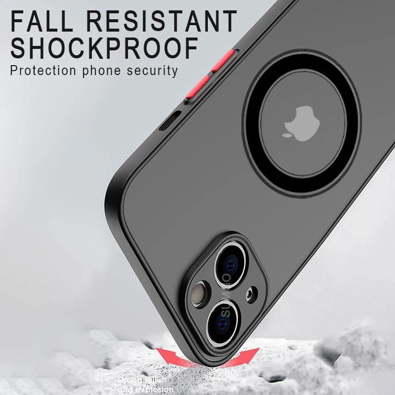 Роскошный магнитный чехол Magsafe для беспроводной зарядки iPhone 15 14 13 11 12 Pro Max 13 Mini 15 Plus Armor Cover Case