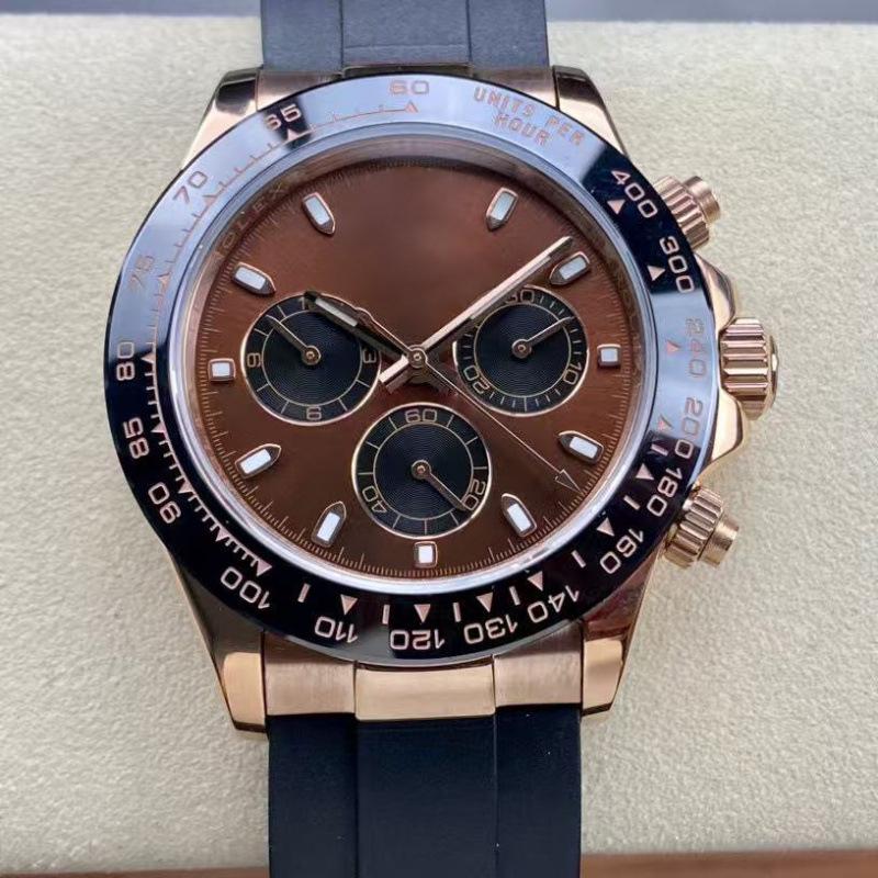 Мужские автоматические механические часы Rolex Daytona 40 мм, многофункциональные, с инкрустацией бриллиантами.