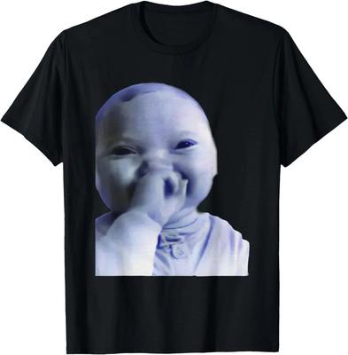 Funny Holding Back A Laugh Ai Baby Laughing Meme T Shirt