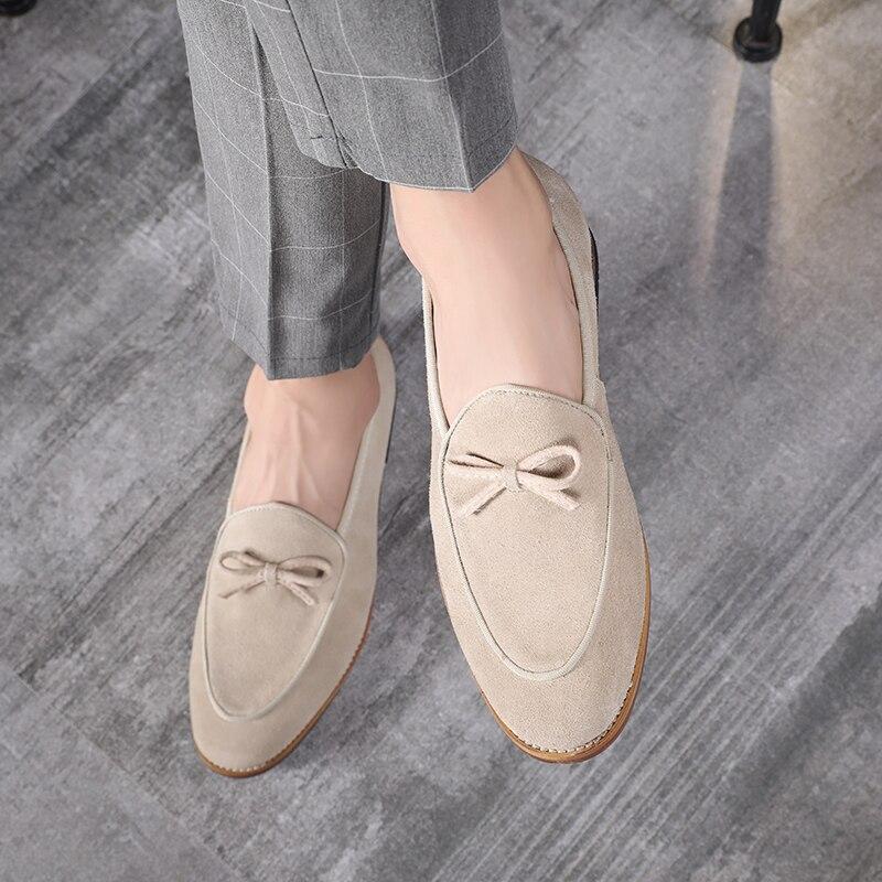 Suede Leather Men Loafer Shoes Fashion Male Shoes Casual Shoes Man Party Wedding Footwear Big Size