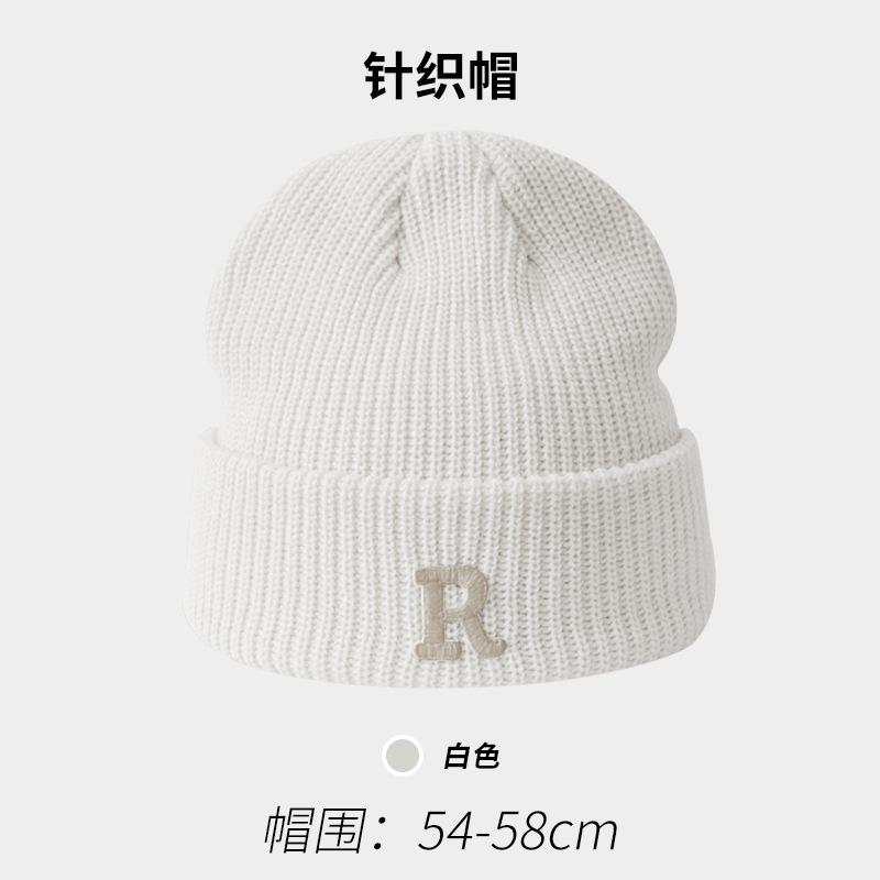 Autumn and winter knitted hat children ins letter embroidery pullover cold hat European and American street versatile wool hat men