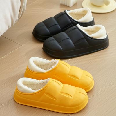 Осень и зима теплые и водонепроницаемые домашние хлопковые туфли-лепестки для женщин, парные, на толстой подошве, сумка и верхняя одежда, бархатные утолщенные тапочки для послеродового периода