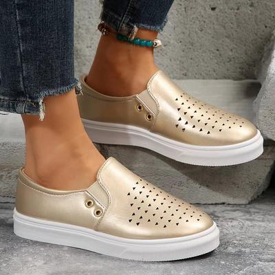 Женские повседневные холщовые мокасины, дышащие туфли без застежек на плоской подошве для повседневного комфорта