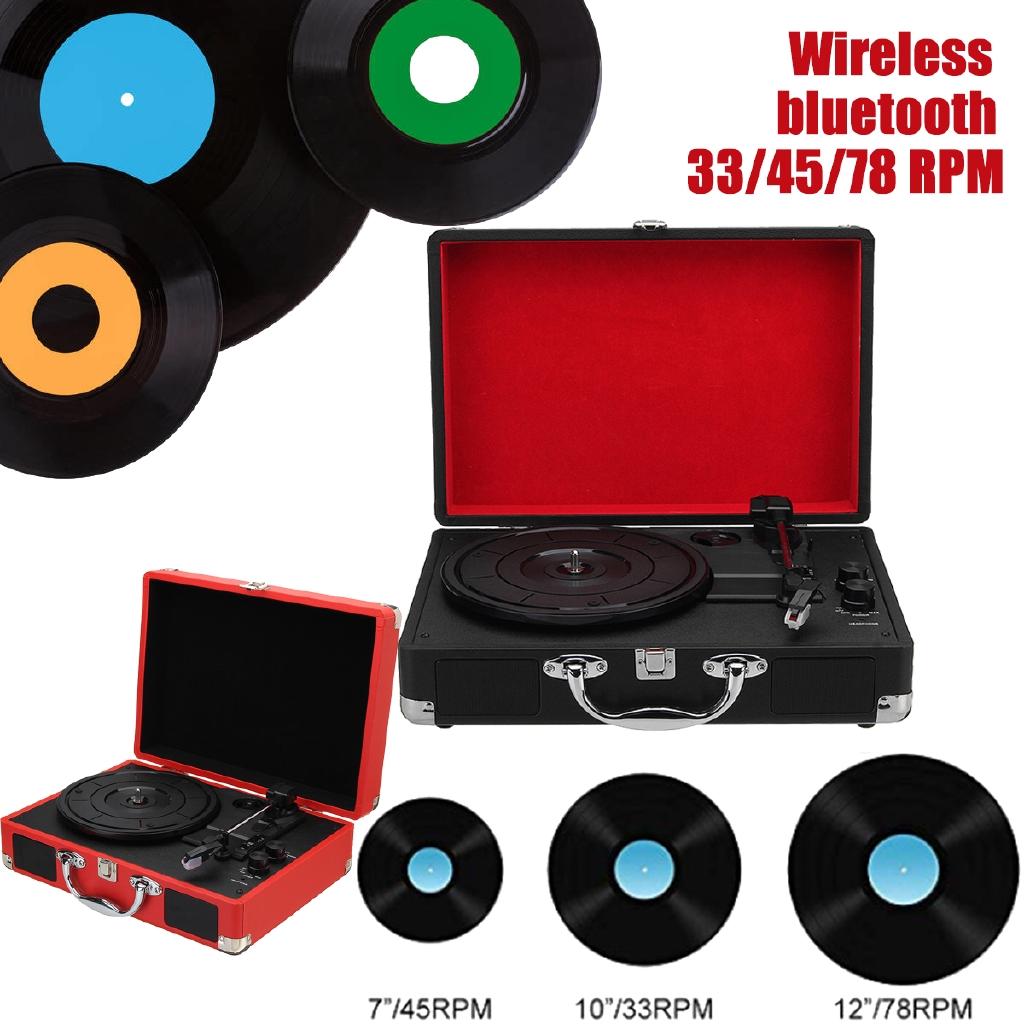 Ретро 33/45/78 об/мин Bluetooth PH/ INT/ BT 2.0 чемодан проигрыватель виниловых пластинок телефон плеер 3-скоростной 3,5 мм AUX IN