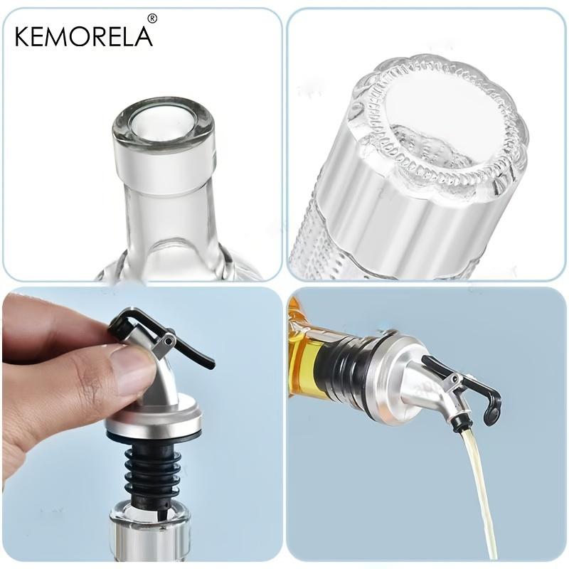 1PCS Oil Bottle Leak-Proof Glass Olive Oil Decanter Round with Pouring Spout, Cooking Oil Container Ideal Gift for Kitchen Tools