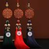 New Car Pendant Peach Wood Safety In And Out Ornament Double-sided Carving Tassel Decorations Men's Car Interior Accessories