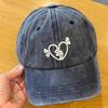 Cotton Embroidered Sun Hat Korean Style Washed Cotton Peaked Hat  Valentine's Day Gifts