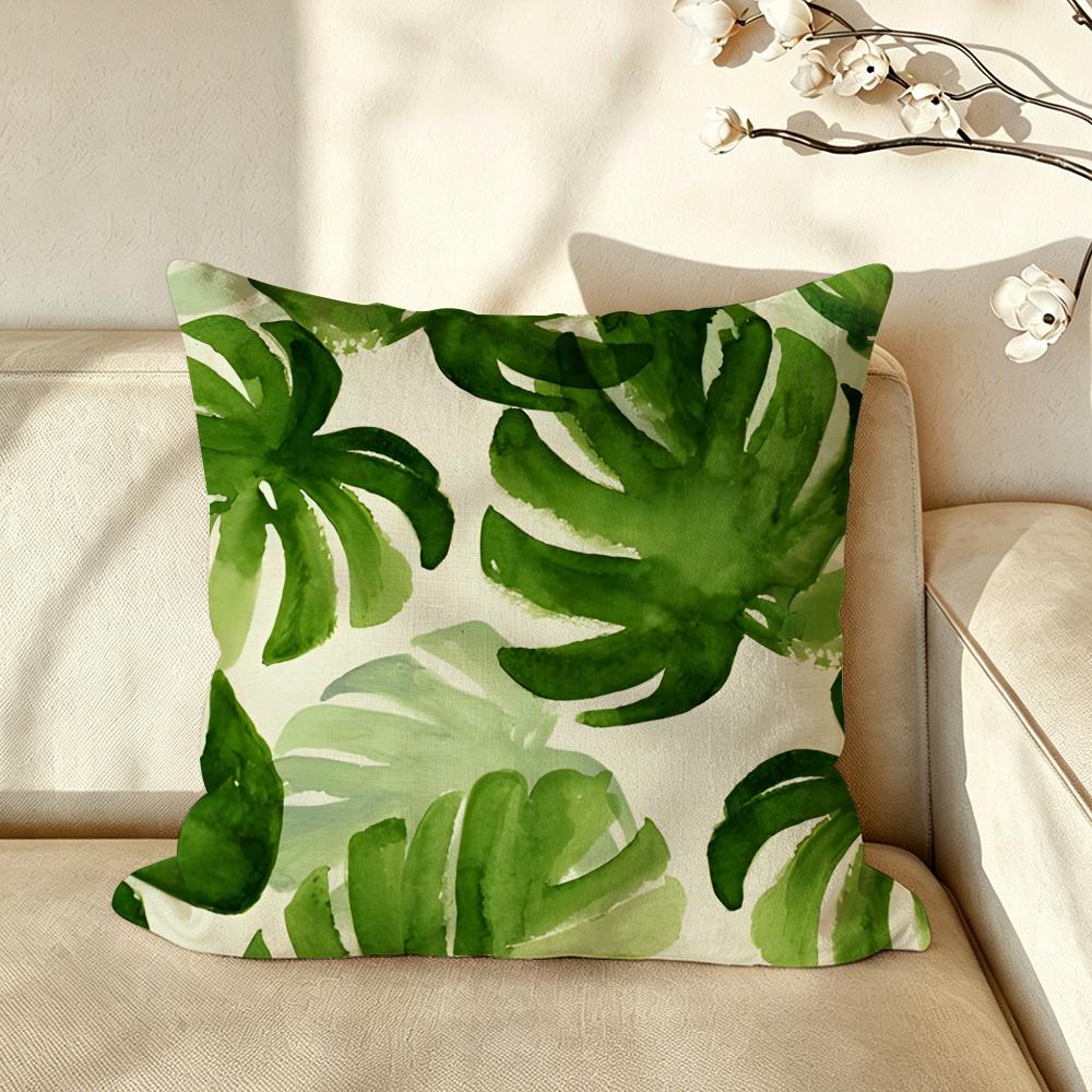 Art ttropical pplants Cushion Cover Pillow Case Antidustmite Pillowcase Silky Short Plush Sofa Cushion Cover hot