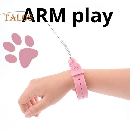 Интерактивная игрушка-ошейник для кошек, дразнящая палочка с разноцветными натуральными перьями и колокольчиком, регулируемый дизайн, самоиграющая игрушка, дразнящая палочка для кошек