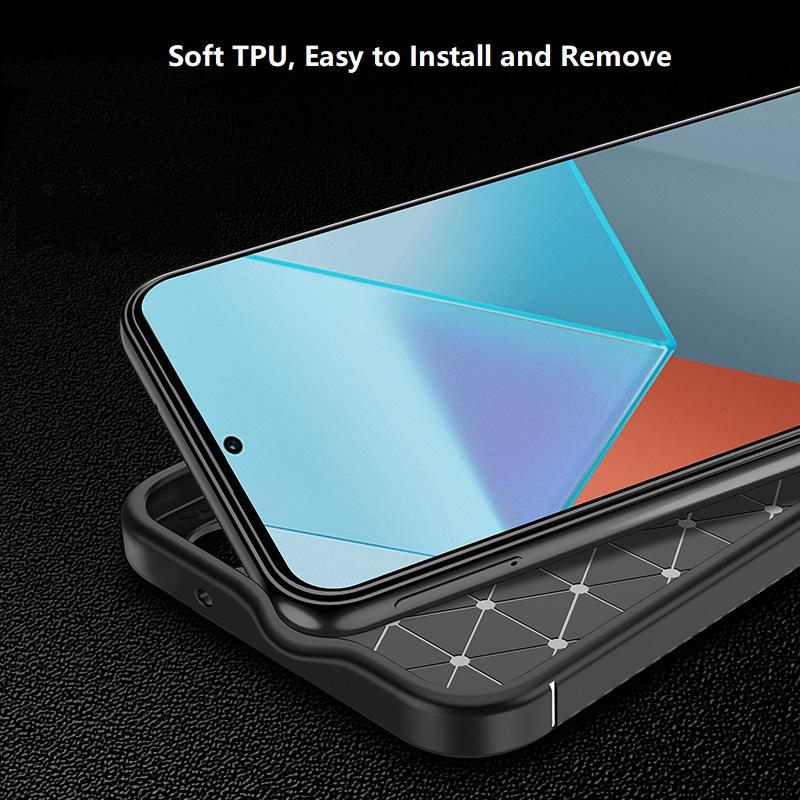 Силиконовый чехол из углеродного волокна для Xiaomi Redmi 13C 12C Note 13 POCO X6 Pro Plus Samsung Galaxy A15 A25 A05S A14 S24 Ultra OnePlus 12 11 5G 4G чехол для телефона