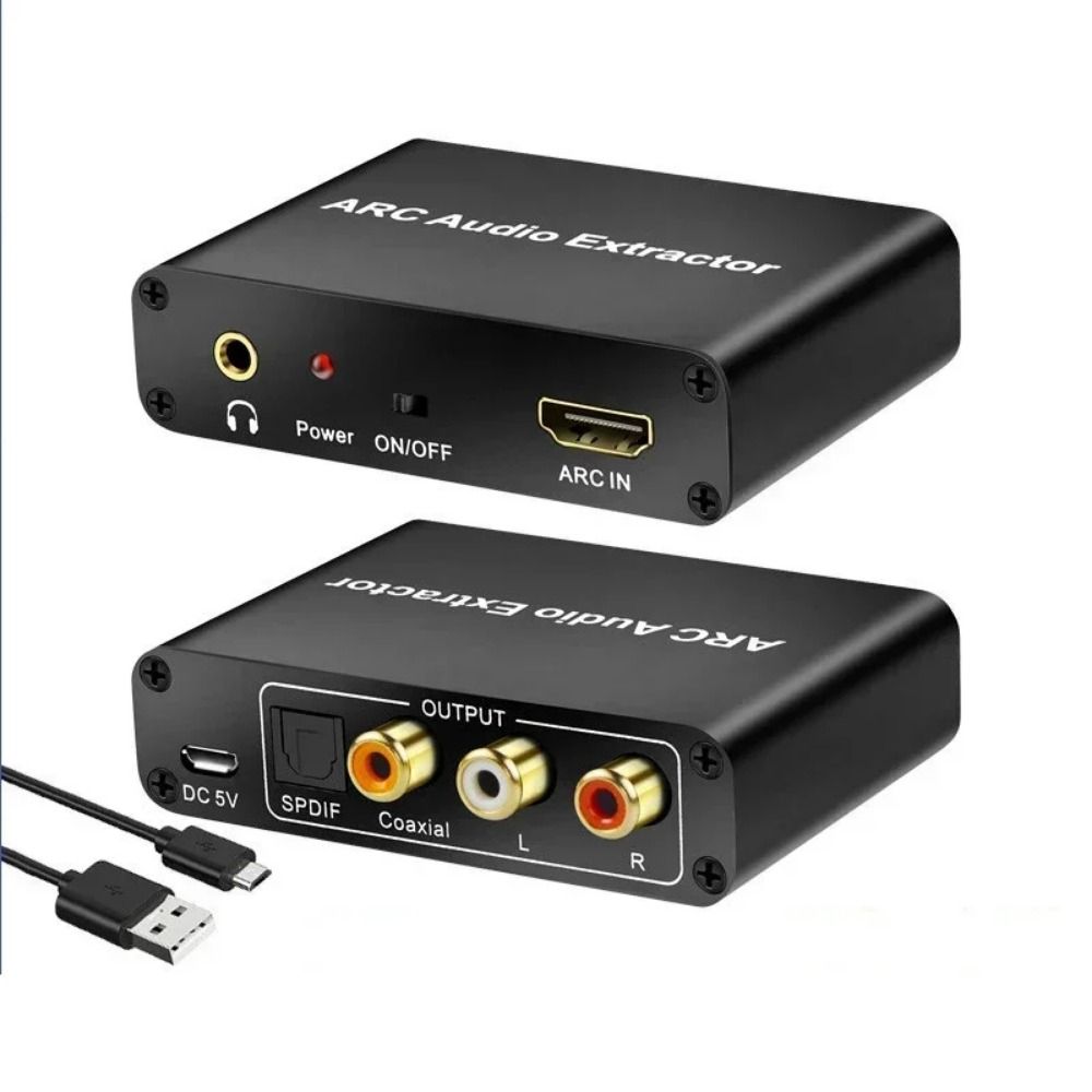 ЦАП SPDIF Коаксиальный RCA ARC Аудиоадаптер Цифро-аналоговый Аудиоконвертер Для ТВ Монитора