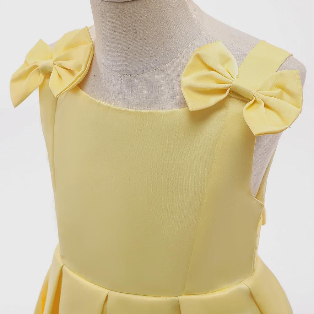 Атласное платье принцессы для девочек в европейском и американском стиле - наряд для дефиле и игры на фортепиано в честь Дня защиты детей