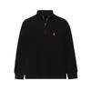 Polo Sweater Logo Pony Embroidery Print Zip Pullover Long Sleeve Kids Sweater Black 323952436-008