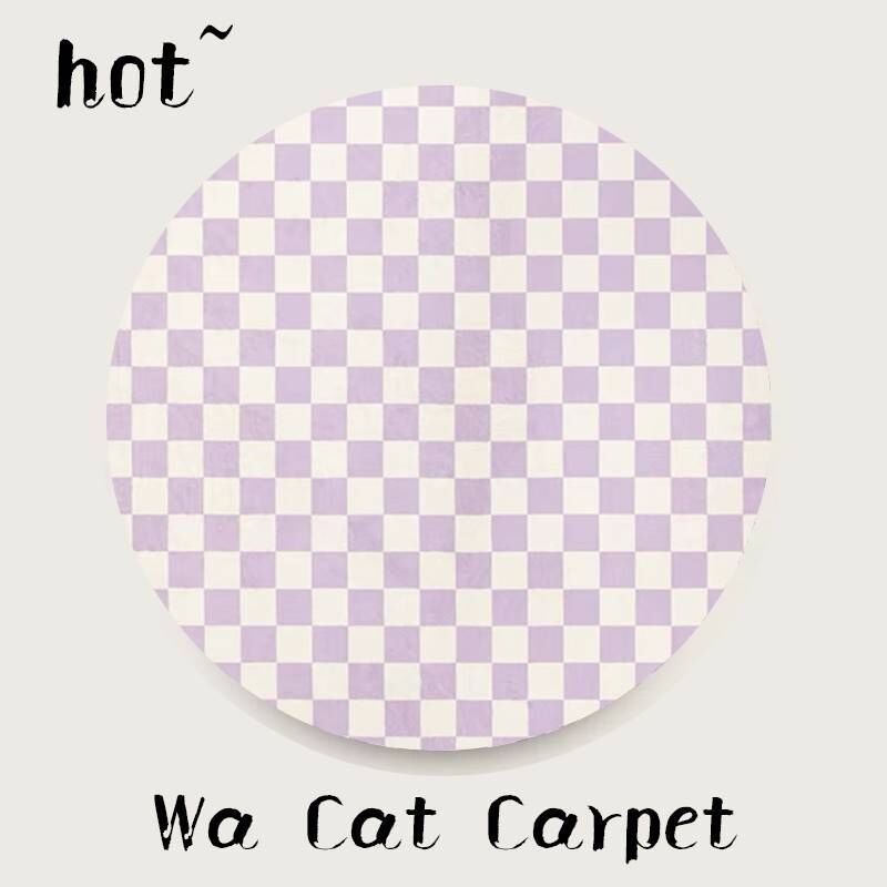 Круглый ковер в клетку, комод, утолщенный ковер, домашняя гостиная, спальня, прикроватный, ковры большой площади, пушистый, мягкий, нескользящий коврик