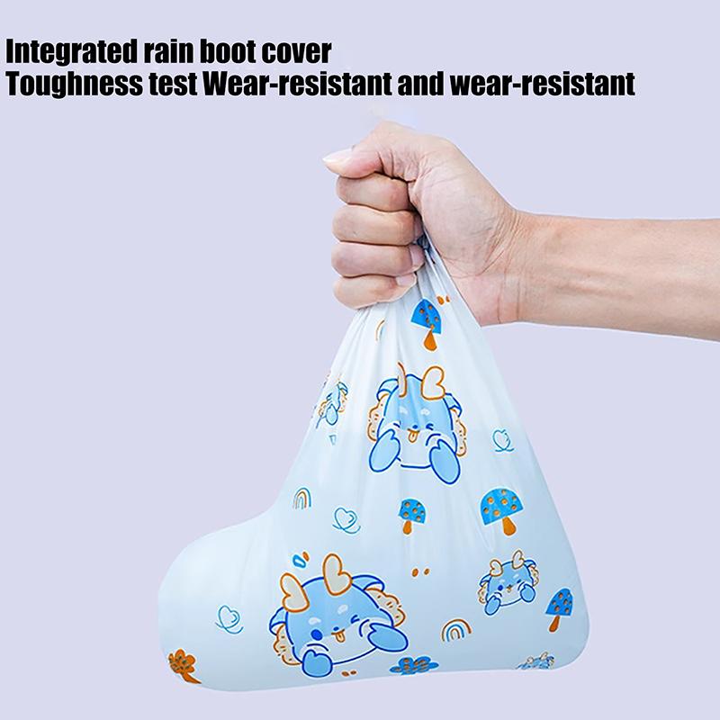 1Pair Cartoon High Waterproof Children'S Shoe Covers Protectors Anti-Slip Rain Proof Long Shoes Cover With Stretchy Cuff
