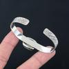 Natural Maligano Jasper Gemstone 925 Silver Bangle Leaf Adjustable For Girls