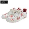 Кроссовки LV Trainer Line, Кожаная обувь, Мужские, Белые x Красные, Размер 8 1/2, 1AAGYI, Сделано в 2022 обувь 8.5 Белый / красныйБ/у