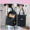 Pattern Backpack Letter Stylish Street Style Men Nylon High Schoolbag Capacity