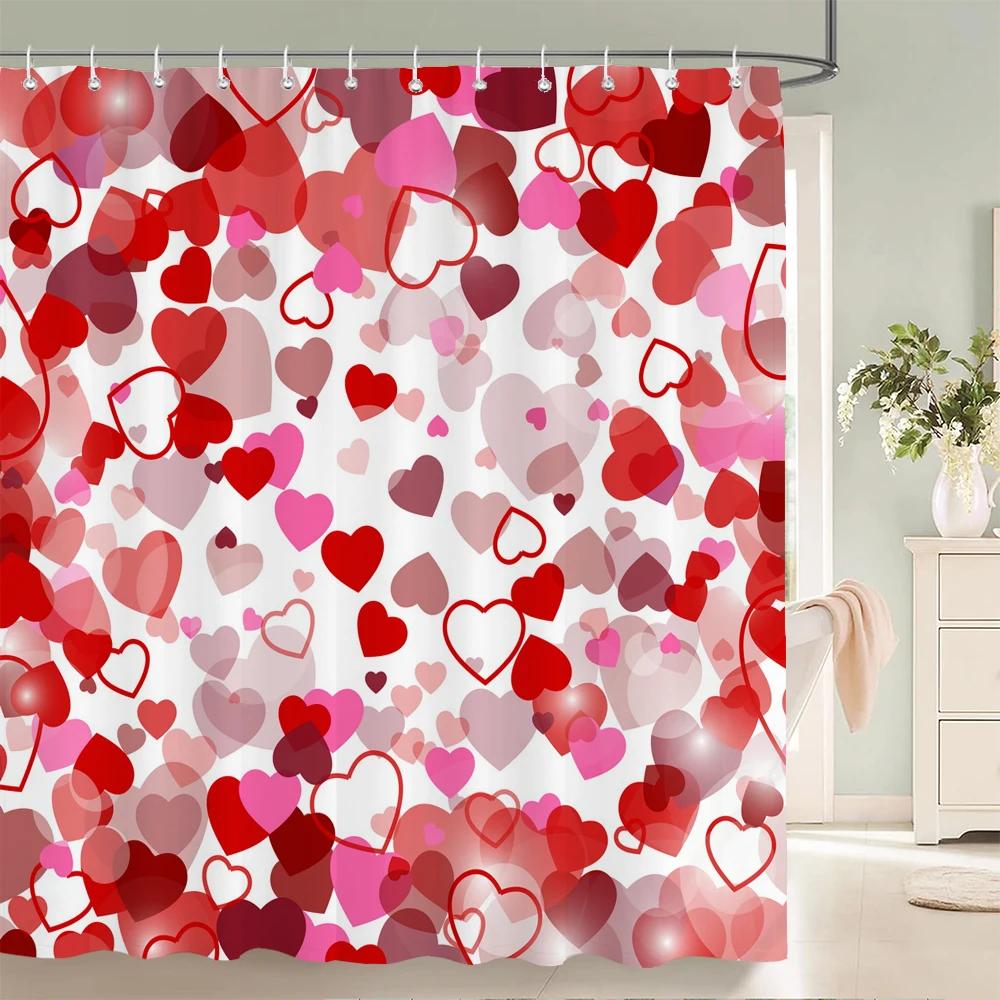 Sexy Red lip Bath curtain Waterproof Shower Curtains Polyester Pink Romance Love Bath Screen Printed Curtain for Bathroom Decor