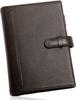 Systemy1 STC1 Genuine Leather Binder with Pen Holder and Card Pockets [BLUE SINCERE] (Dark Brown) Bible-sized Organizer, Leather, 6-Ring Hole,