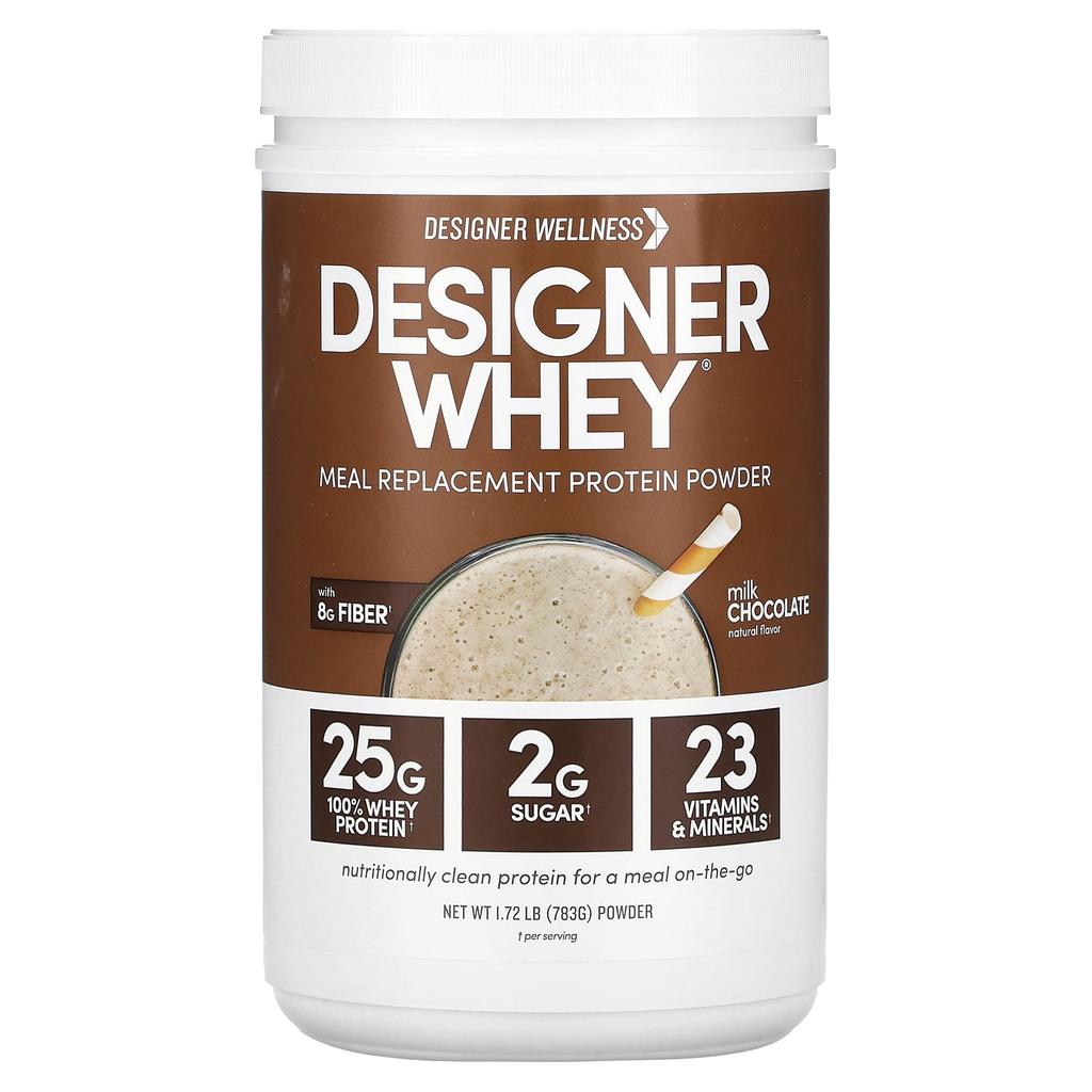 Designer Wellness Designer Whey, Meal Replacement Protein Powder, Milk Chocolate, 1.72 Lb (783 G)