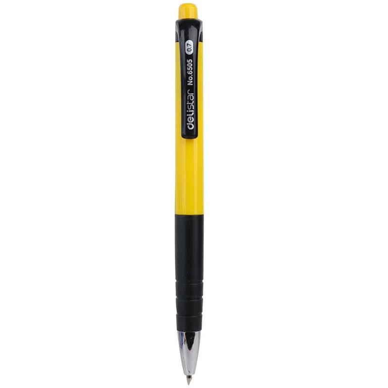 Deli 6505 Retractable Ballpoint Pens, 0.7mm Blue Ink, 12-Pack