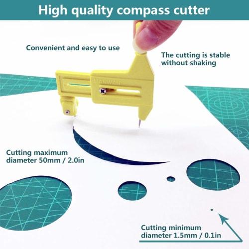 Multi-function Round Cutter, Compass Cutter, Compatible with 1.5-50mm Fiber, Die-Cutting, Paper
