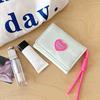 Women Lanyard Wallets Card Holder Tri-Fold Zipper Coin Purse Heart Clutch Bag Portable Girl Short Coin Pouch
